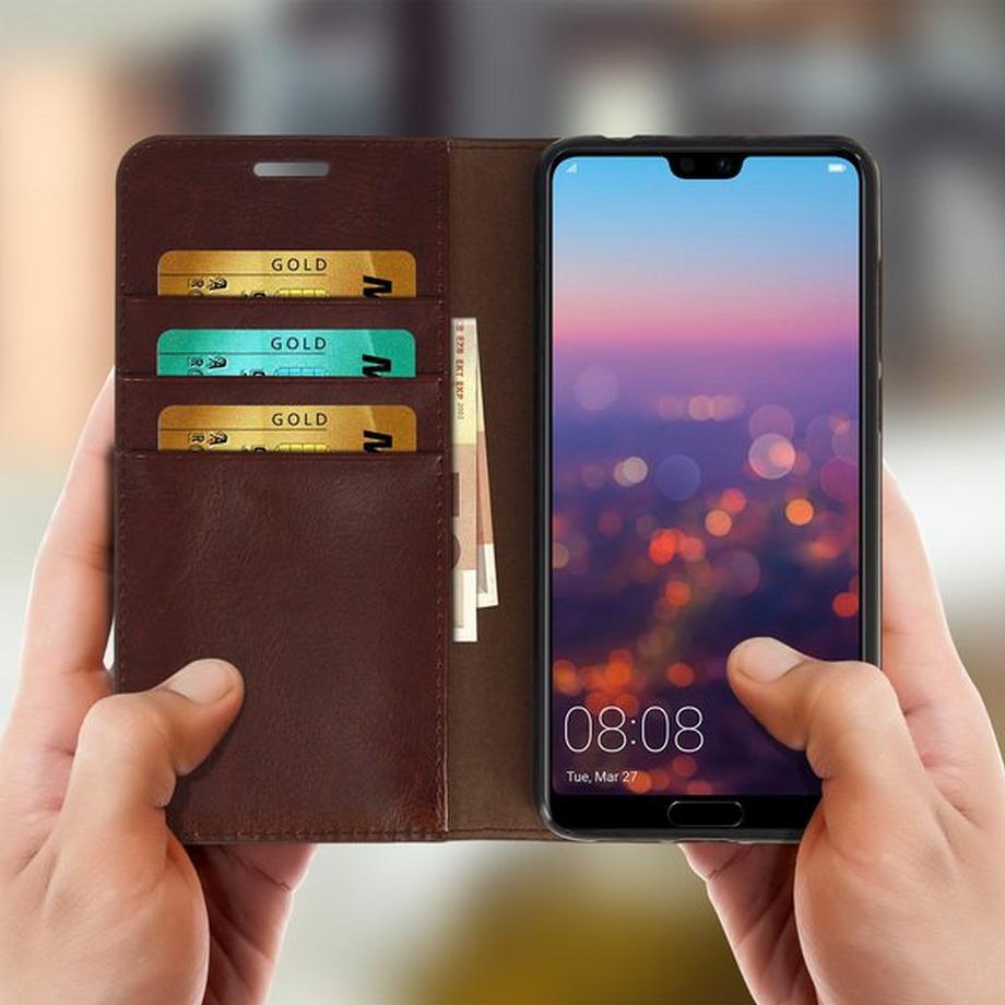 Avizar  Cover Echtleder Huawei P20 Pro Braun 