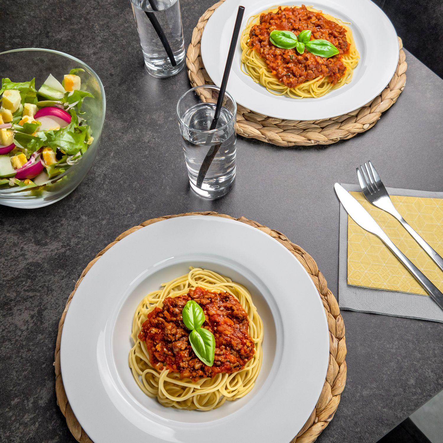 Intirilife 6x set de table en jonc de mer - jacinthe d'eau  