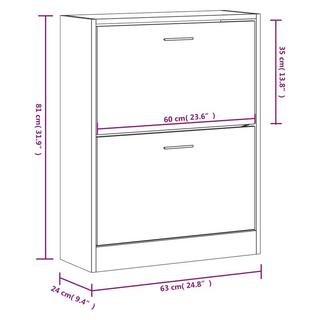 VidaXL Armoire à chaussures bois d'ingénierie  