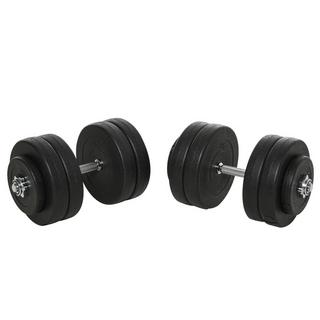 Northio  Set di manubri da 2 manubri, set di manubri da 50 kg con 2 manubri, 12 pesi e serrature a 4 stelle, acciaio, nero 