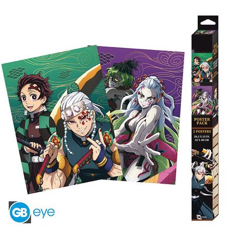 Abystyle  Poster - Pack de 2 - Demon Slayer - Quartier des Plaisirs 