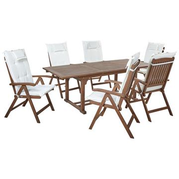 Set da pranzo per giardino con sedie en Legno d'acacia Rustico AMANTEA