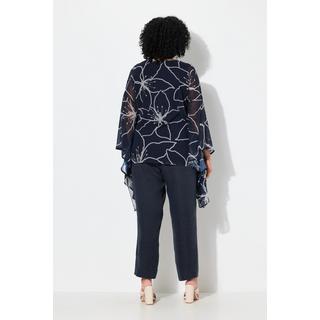 Ulla Popken Blusa Chiffon Fiori Oversize Maniche 3/4  
