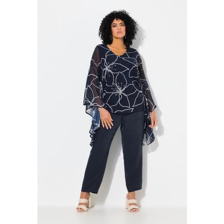 Ulla Popken Blusa Chiffon Fiori Oversize Maniche 3/4  