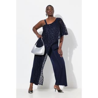 Ulla Popken Mantella Pizzo Paillettes Gamba Larga Tuta  