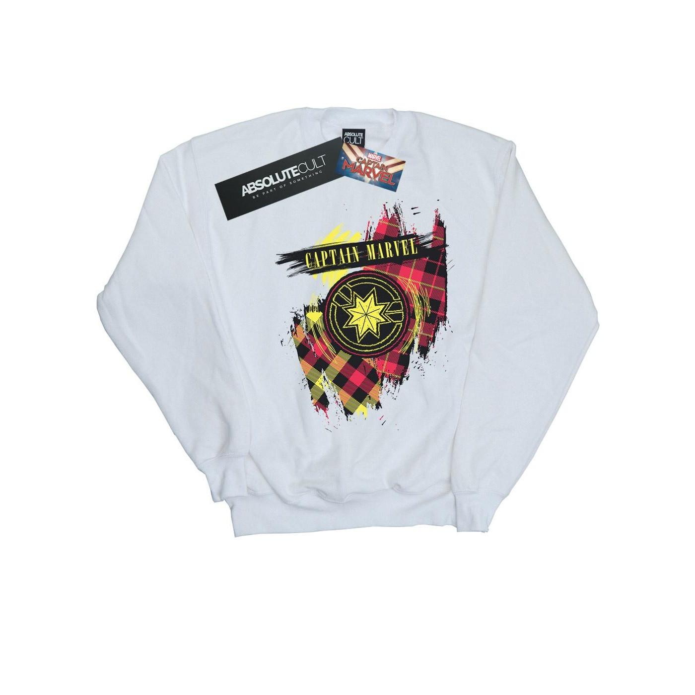 Image of Captain Tartan Patch Sweatshirt Damen Weiss S