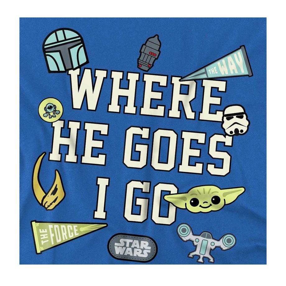 Star Wars: The Mandalorian  T-ShirtMotif Grogu Motiftyle Badge Where He Goes 