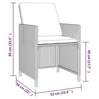 VidaXL set da pranzo da giardino Polirattan  