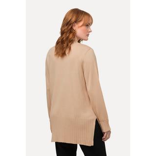 Ulla Popken  Pullover, gerippter Stehkragen, Langarm 