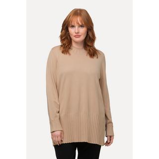 Ulla Popken  Pullover, gerippter Stehkragen, Langarm 