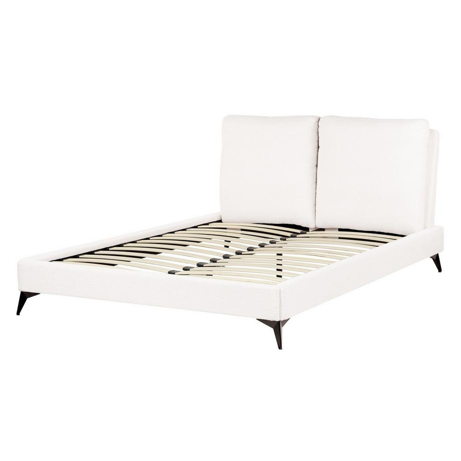 Beliani Lit avec sommier en Bouclé Scandinave MELLE  