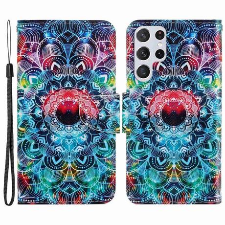 Cover-Discount  Galaxy S23 Ultra - Coque cuir à motif de cœur fleuri 