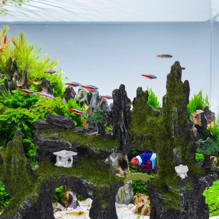 B2X  Décoration d'aquarium, accessoires d'aquarium en pierre 