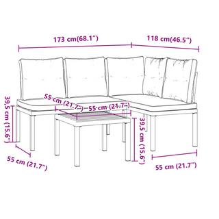 VidaXL Ensemble de banc acier  