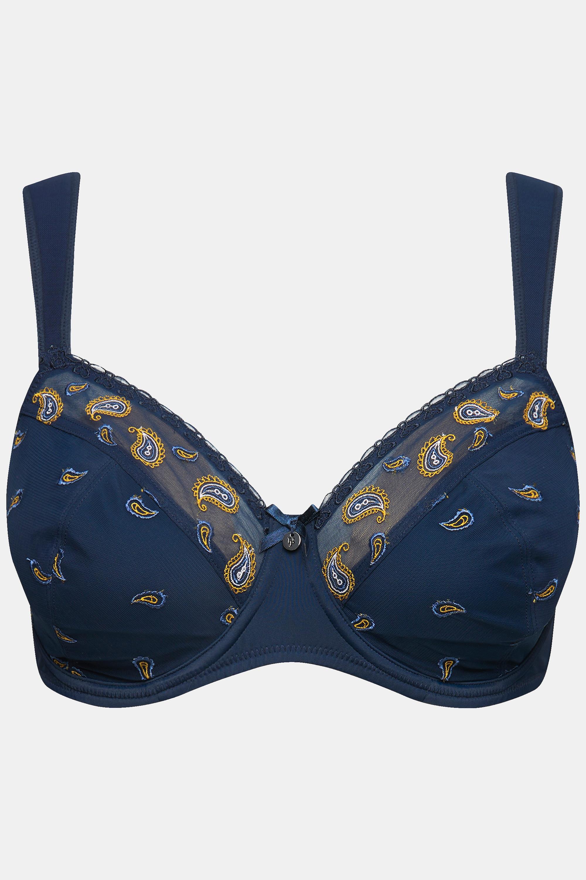 Ulla Popken  Reggiseno con ferretto, Paisley e coppa C-F 