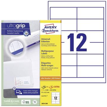 Universal-Etiketten 97 x 42.3 mm Papier Weiß 2640 St. Permanent haftend Tintenstrahldrucker