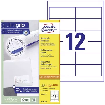 AVERY ZWECKFORM Etiketten 97x42,3mm, 2640 Stk.