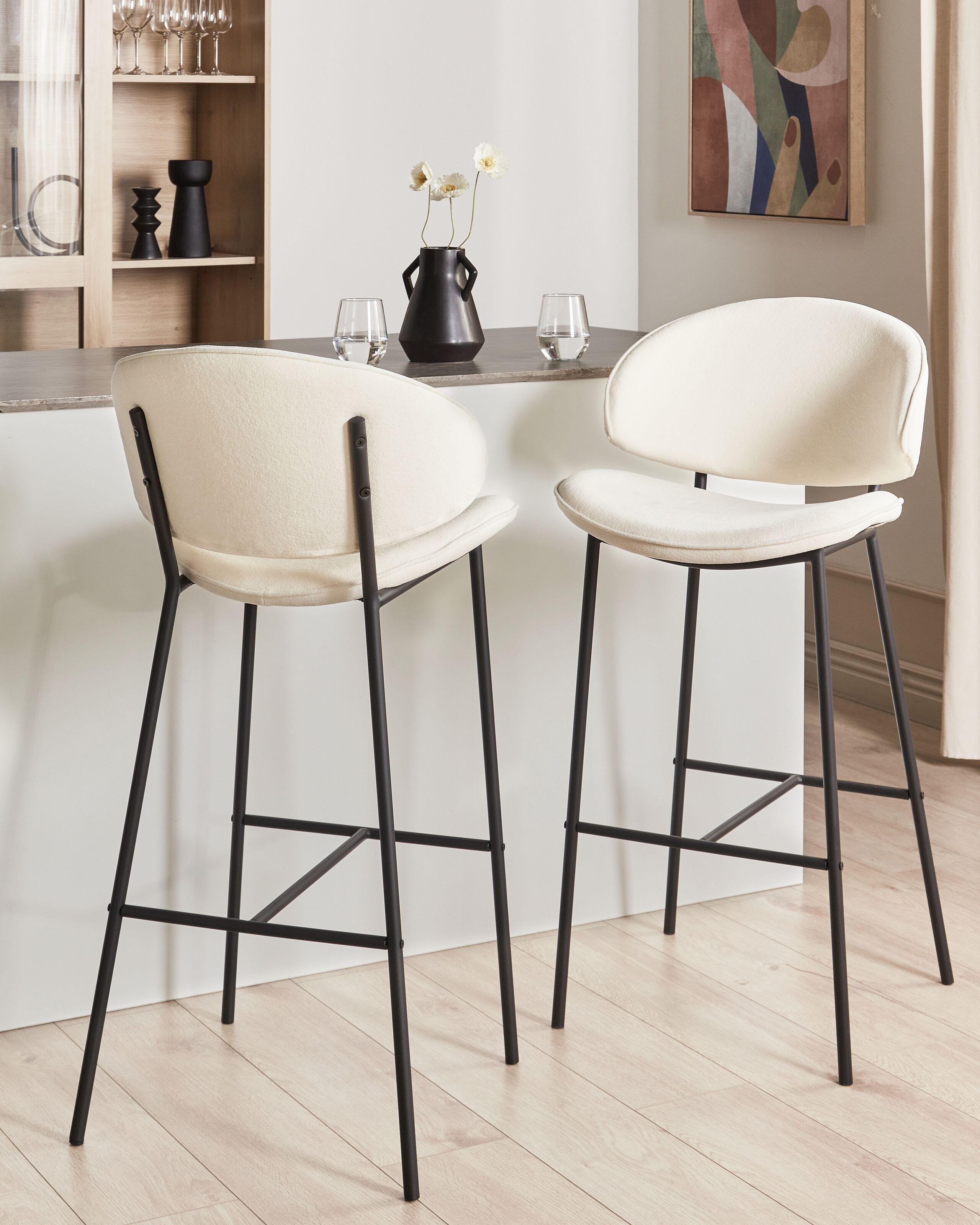 Beliani Lot de 2 chaises de bar en Polyester Moderne KIANA  