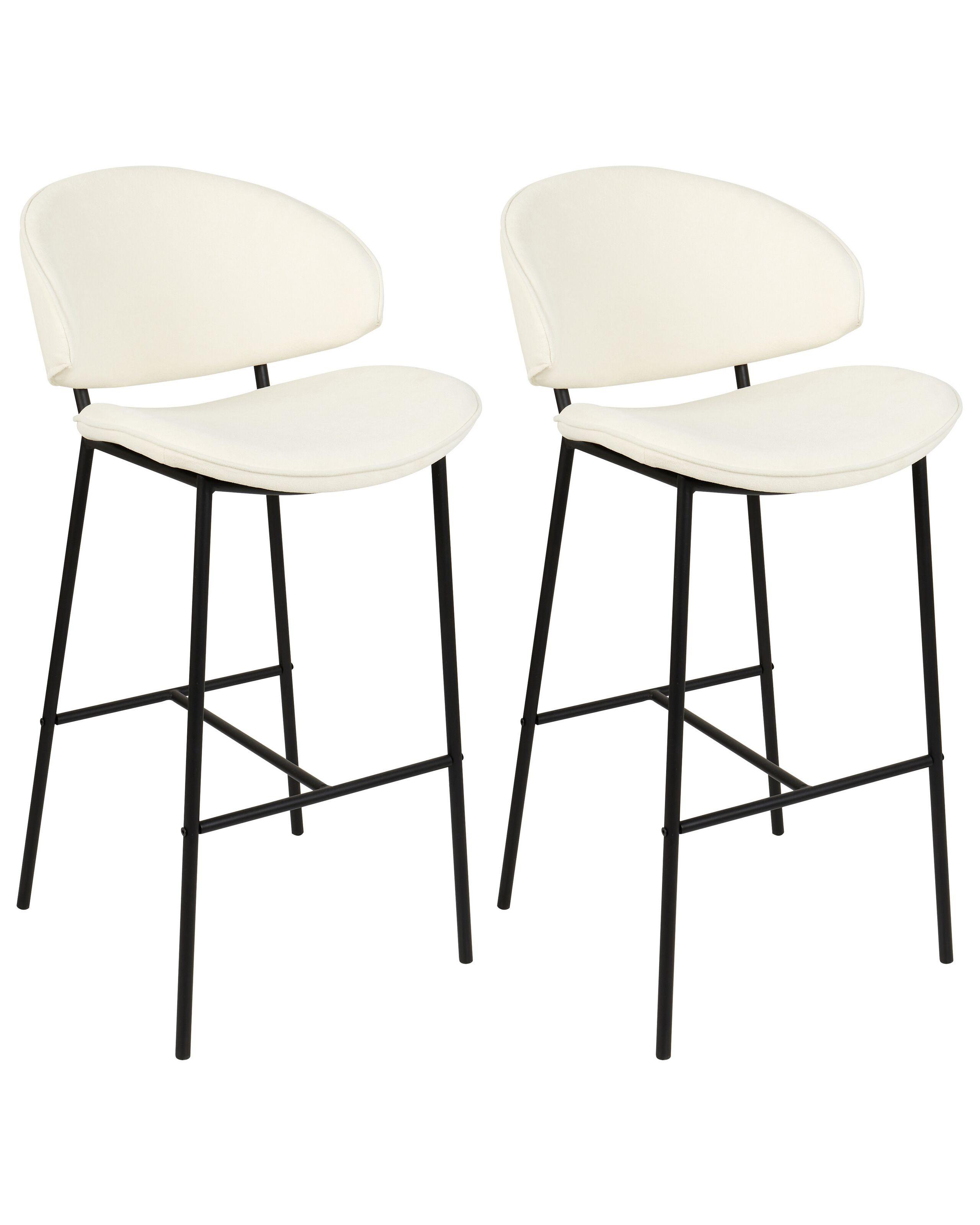 Beliani Lot de 2 chaises de bar en Polyester Moderne KIANA  