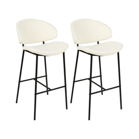 Beliani Lot de 2 chaises de bar en Polyester Moderne KIANA  