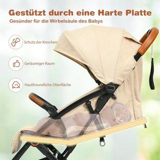 Northix  Faltbarer Kinderwagen mit Verstellbare Rückenlehne & Fußstütze & Verdeck Beige 
