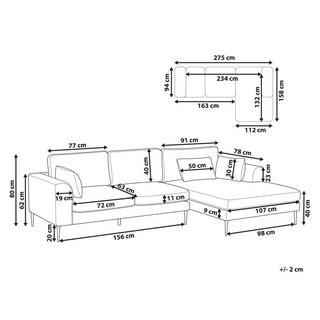 Beliani Ecksofa aus Polyester Modern FLAM  