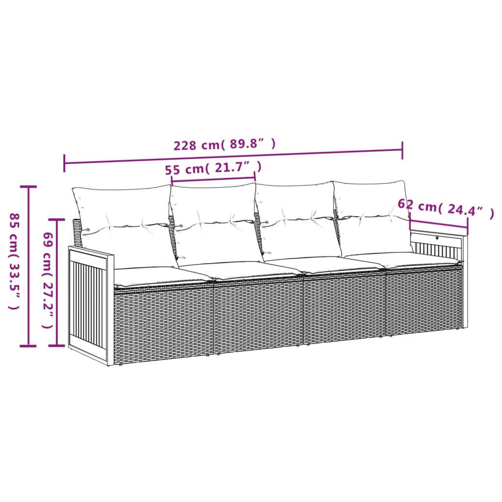 VidaXL Ensemble de canapés de jardin rotin synthétique  