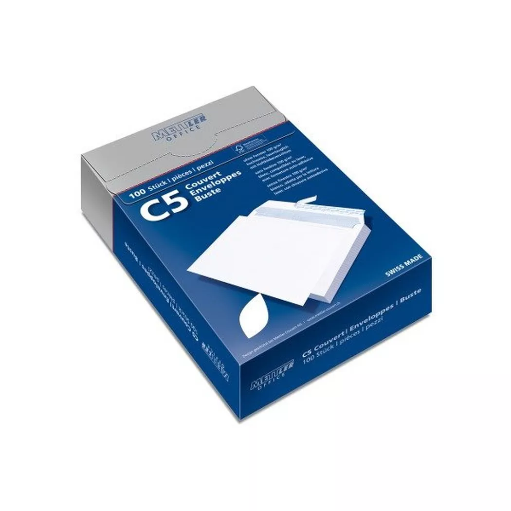 METTLER -  Couvert Fenster links C5 8245 100g,recycl. white 500 Stk.