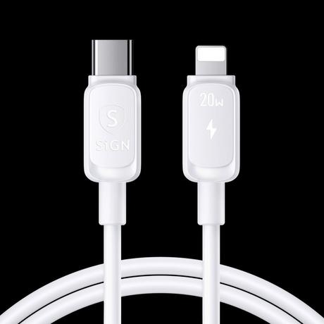 B2X  Câble USB-C vers Lightning 20 W, 1,2 m - Blanc 