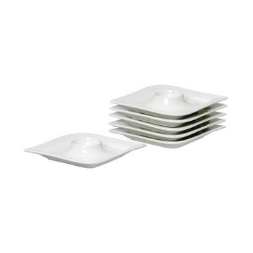 Mélodie Assiette à oeufs 6 pièces blanc