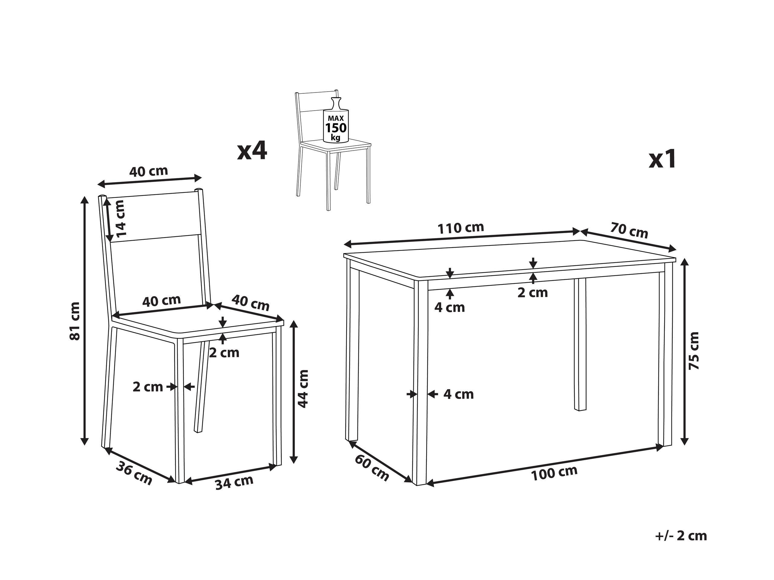 Beliani Esszimmer Set aus MDF-Platte Industriell HAMRY  