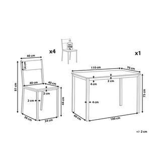 Beliani Esszimmer Set aus MDF-Platte Industriell HAMRY  