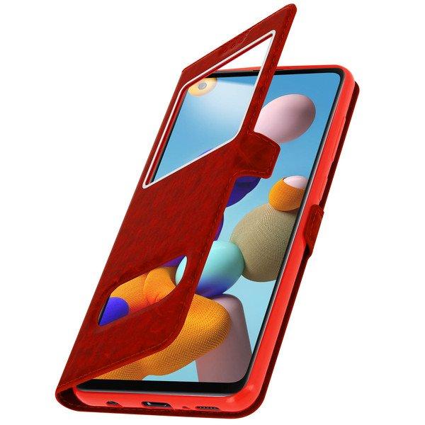 Avizar  Etui Samsung A21s Fenêtre - Rouge 