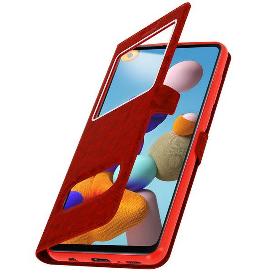 Avizar  Etui Samsung A21s Fenêtre - Rouge 
