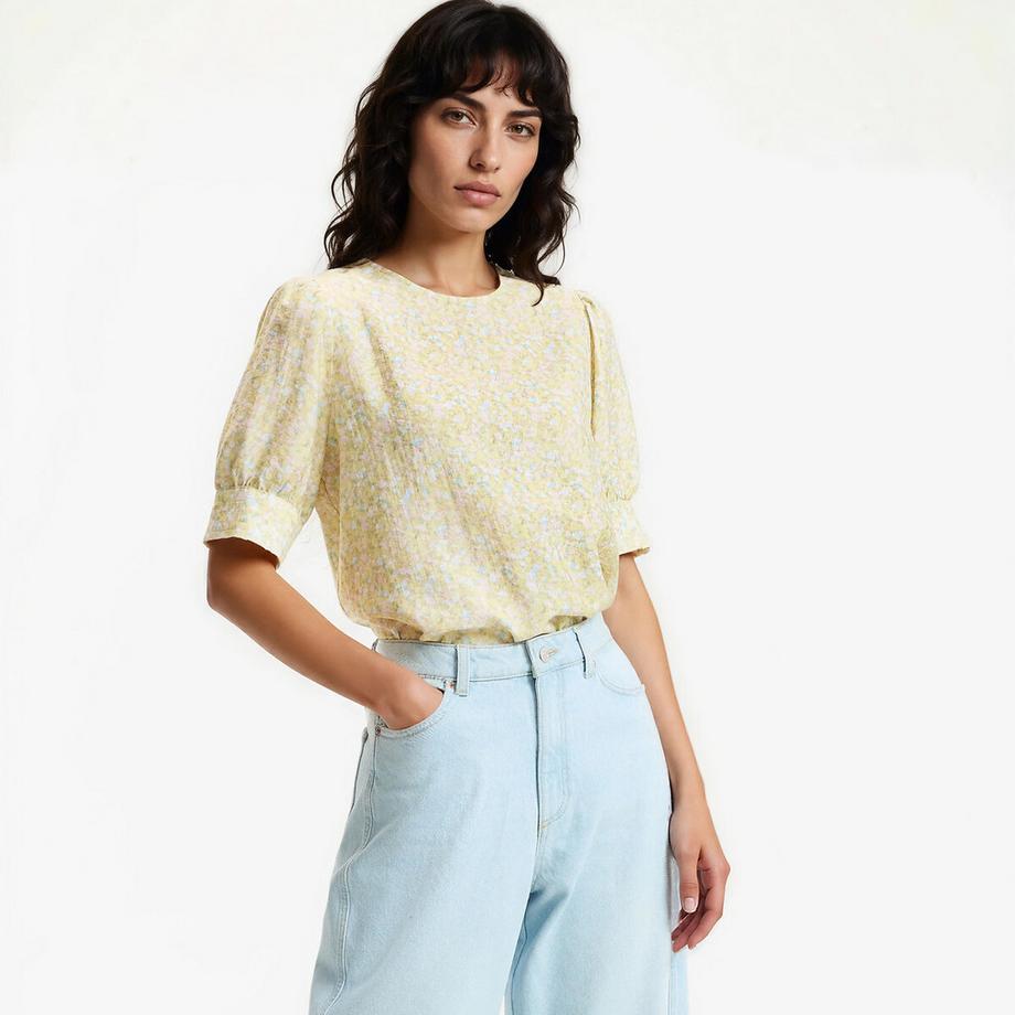 Blouse col rond manches 3/4 imprimé floral&nbsp;