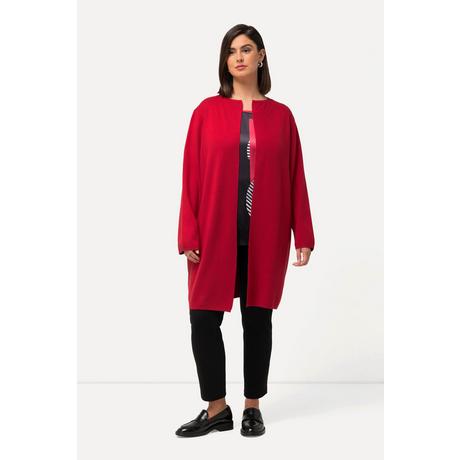 Ulla Popken  Cardigan lungo e aperto con scollo con risvolti 