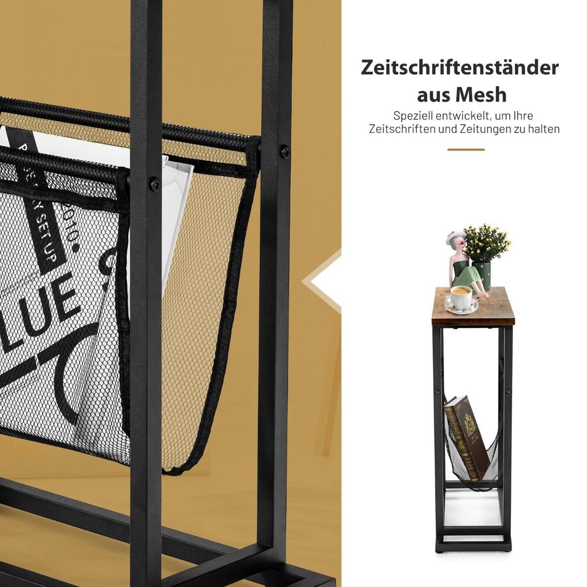 Northix Tavolino laterale industriale a 2 livelli  