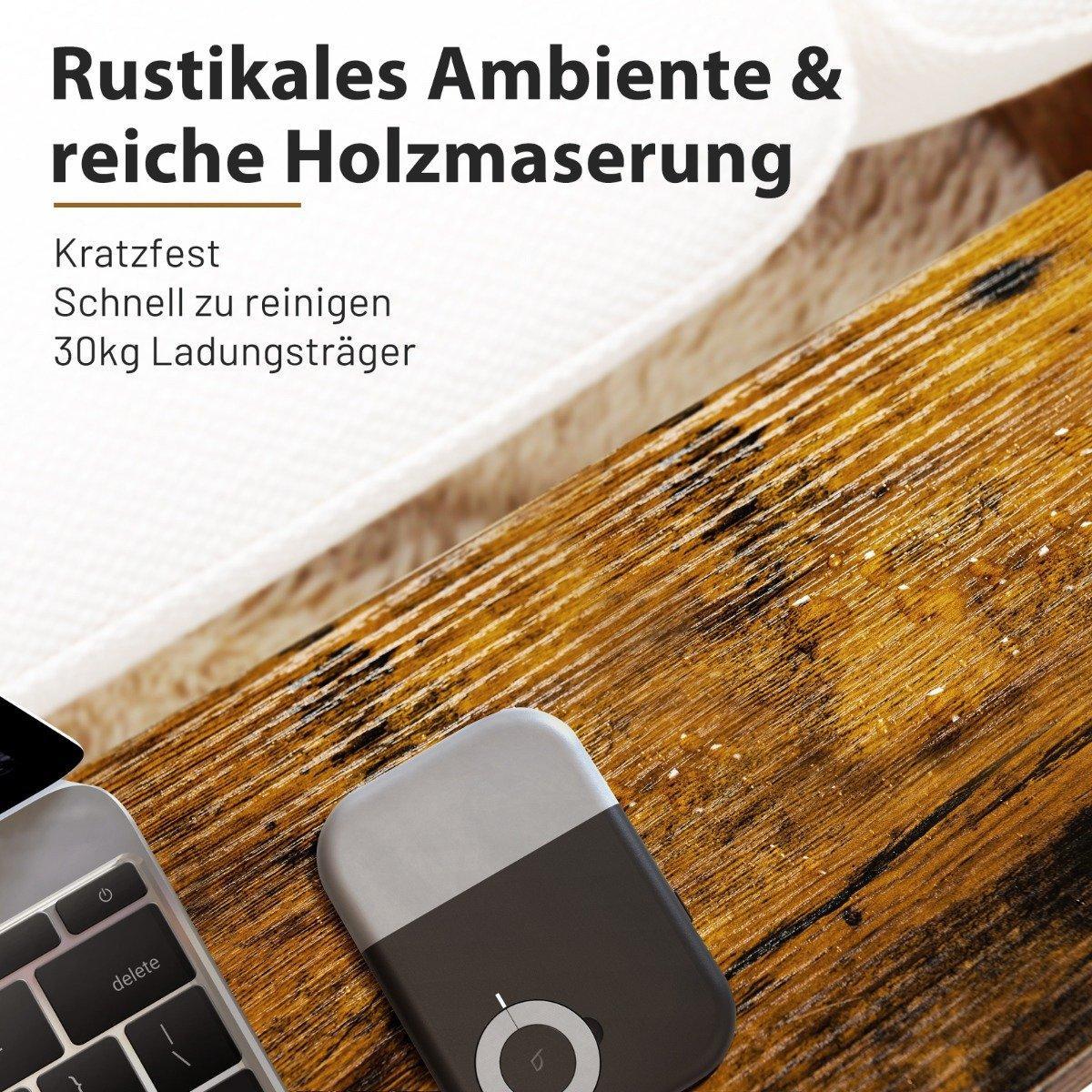 Northix Tavolino laterale industriale a 2 livelli  