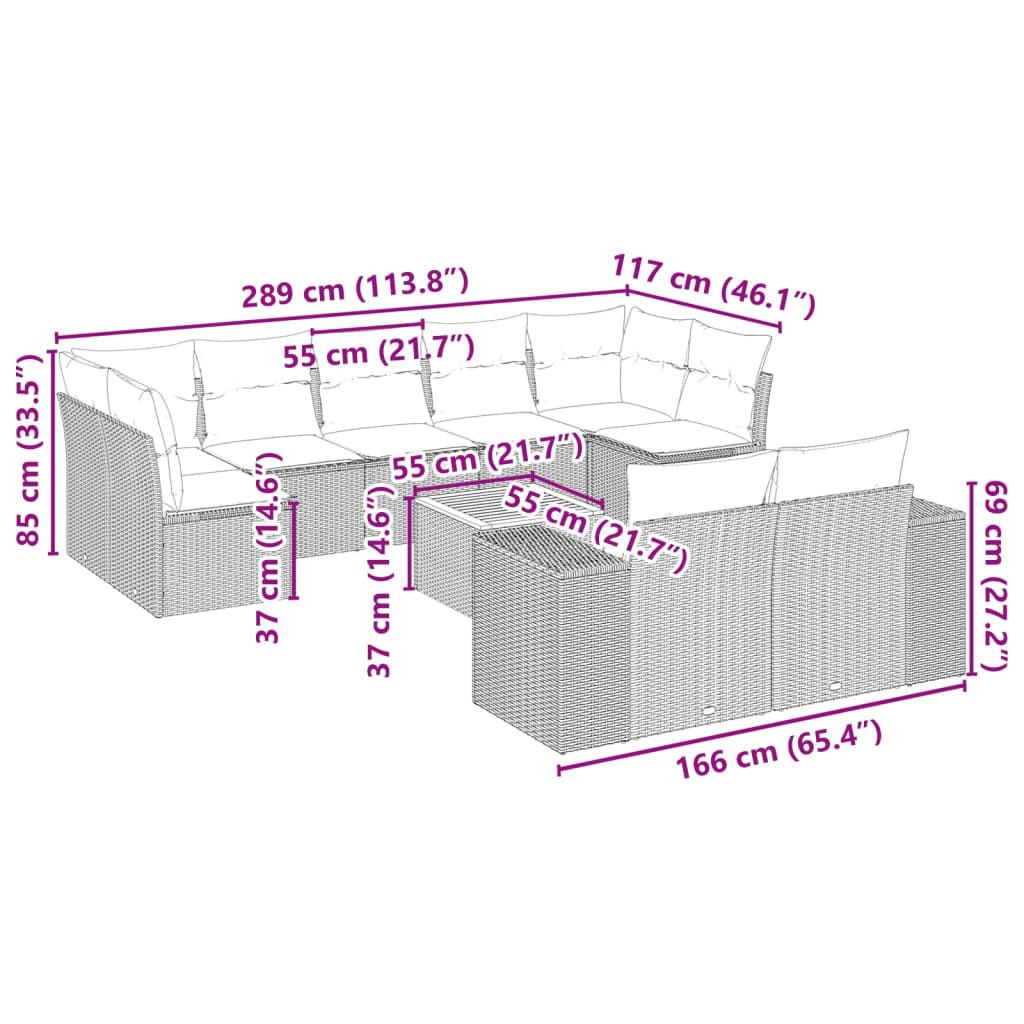 VidaXL Ensemble de canapés de jardin rotin synthétique  