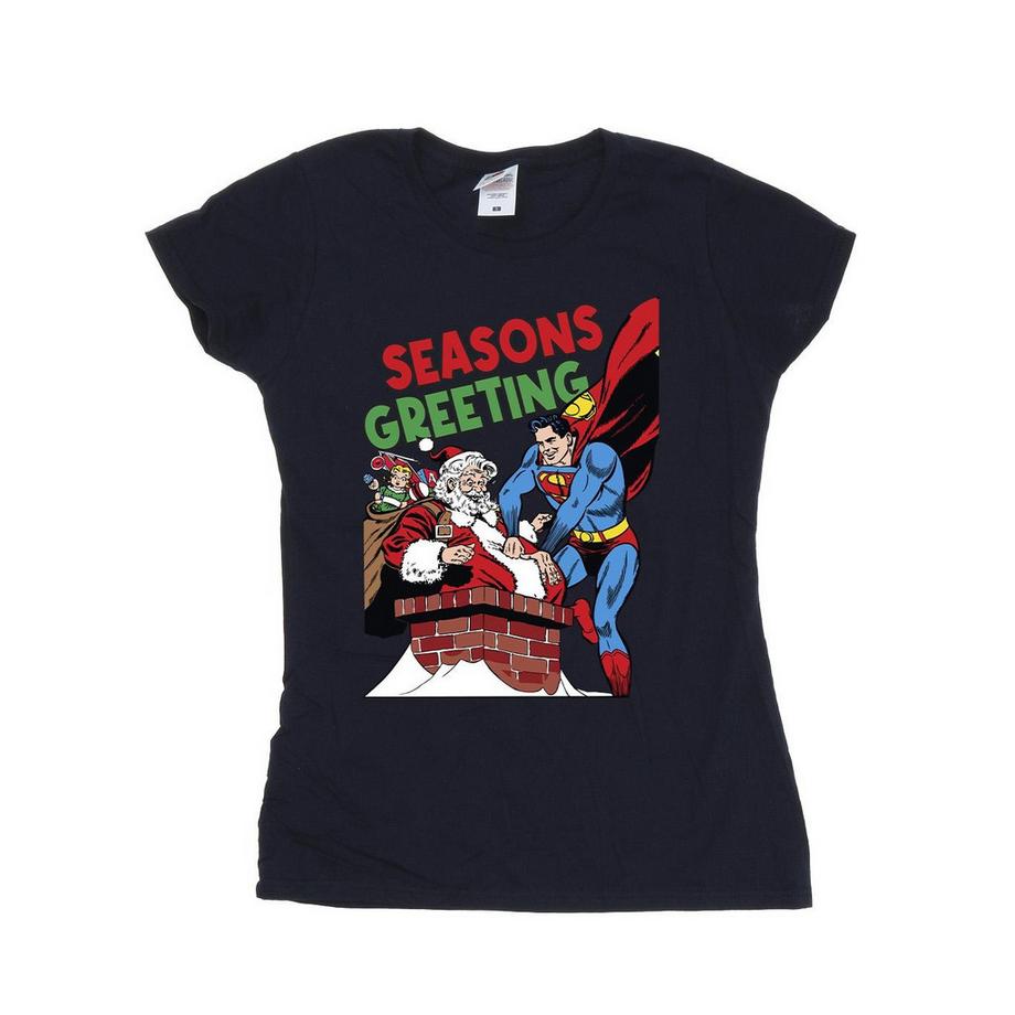 DC COMICS Seasons Greeting Superman Babbo Natale T-Shirt  