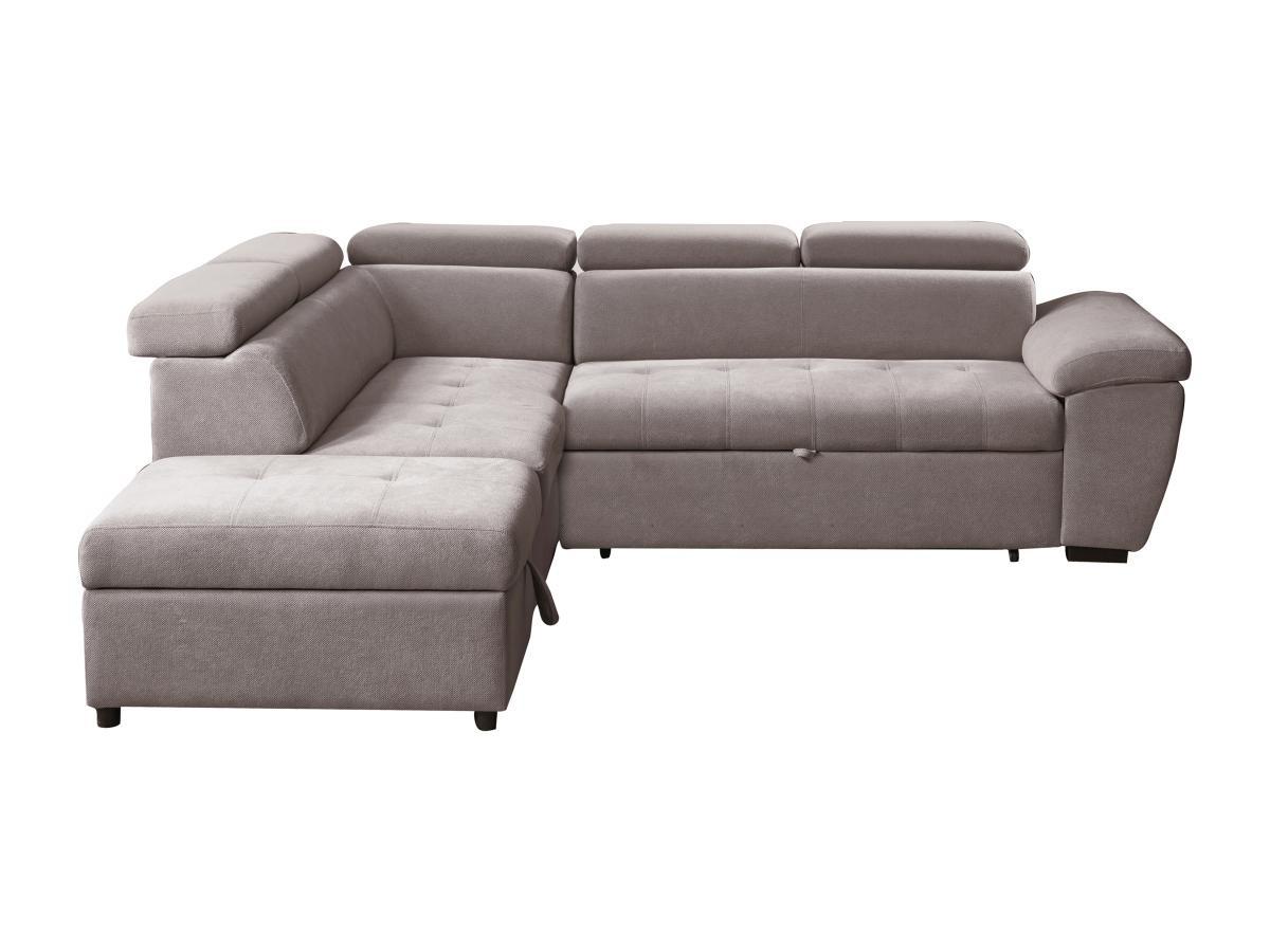 Vente-unique Ecksofa mit Schlaffunktion - Ecke links - Strukturstoff - Taupe - VALDERAS  