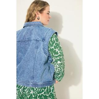 Studio Untold  Gilet di jeans dal taglio ampio con collo da camicia e orlo lateralmente elastico 