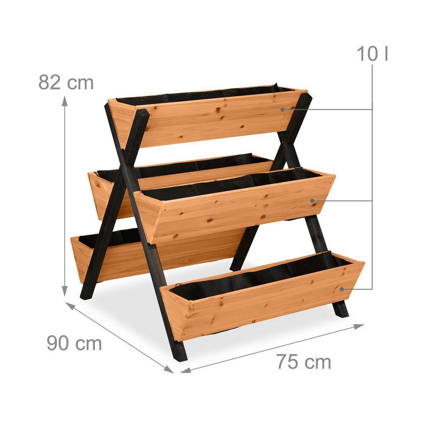 Northix Letto rialzato verticale con 5 fioriere  
