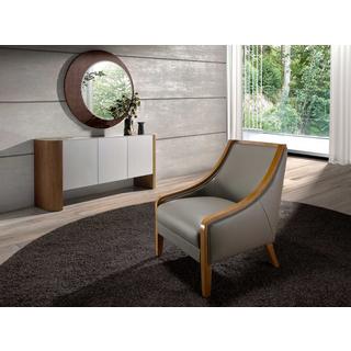 ANGEL CERDA Fauteuil en cuir gris  