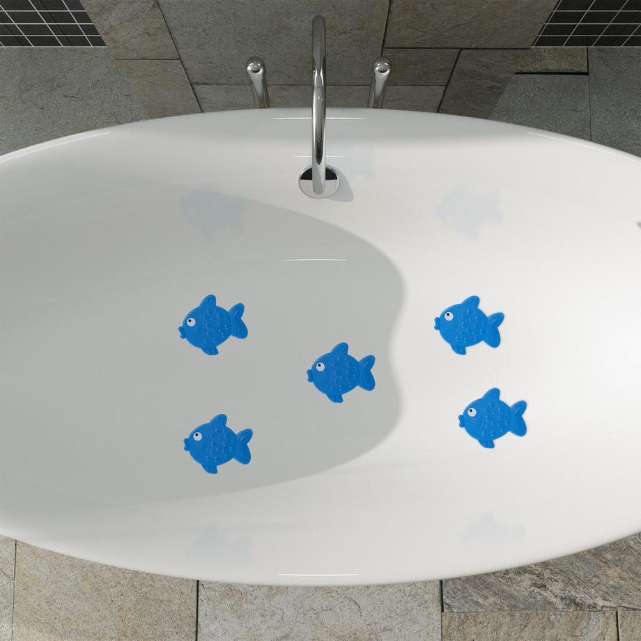 Northix Autocollants de bain antidérapants Poisson, lot de 5  