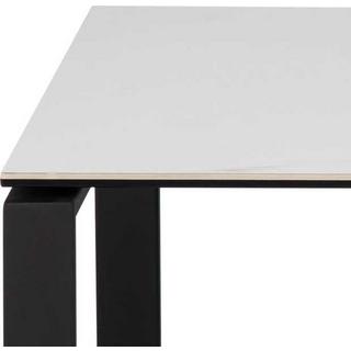 mutoni Set de table basse Catherine verre céramique blanc noir 115x69x45cm  