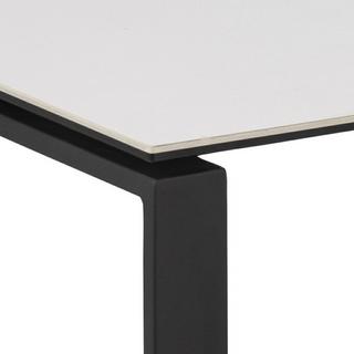 mutoni Set de table basse Catherine verre céramique blanc noir 115x69x45cm  