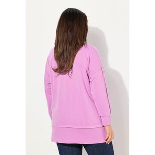 Ulla Popken  Sweat-shirt oversize, col rond et manches longues, effet de superposition 