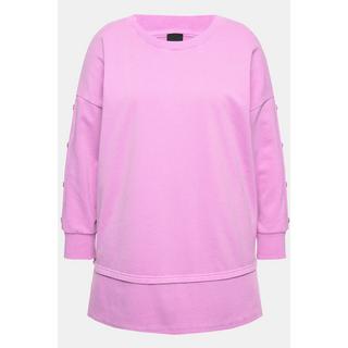 Ulla Popken  Sweat-shirt oversize, col rond et manches longues, effet de superposition 