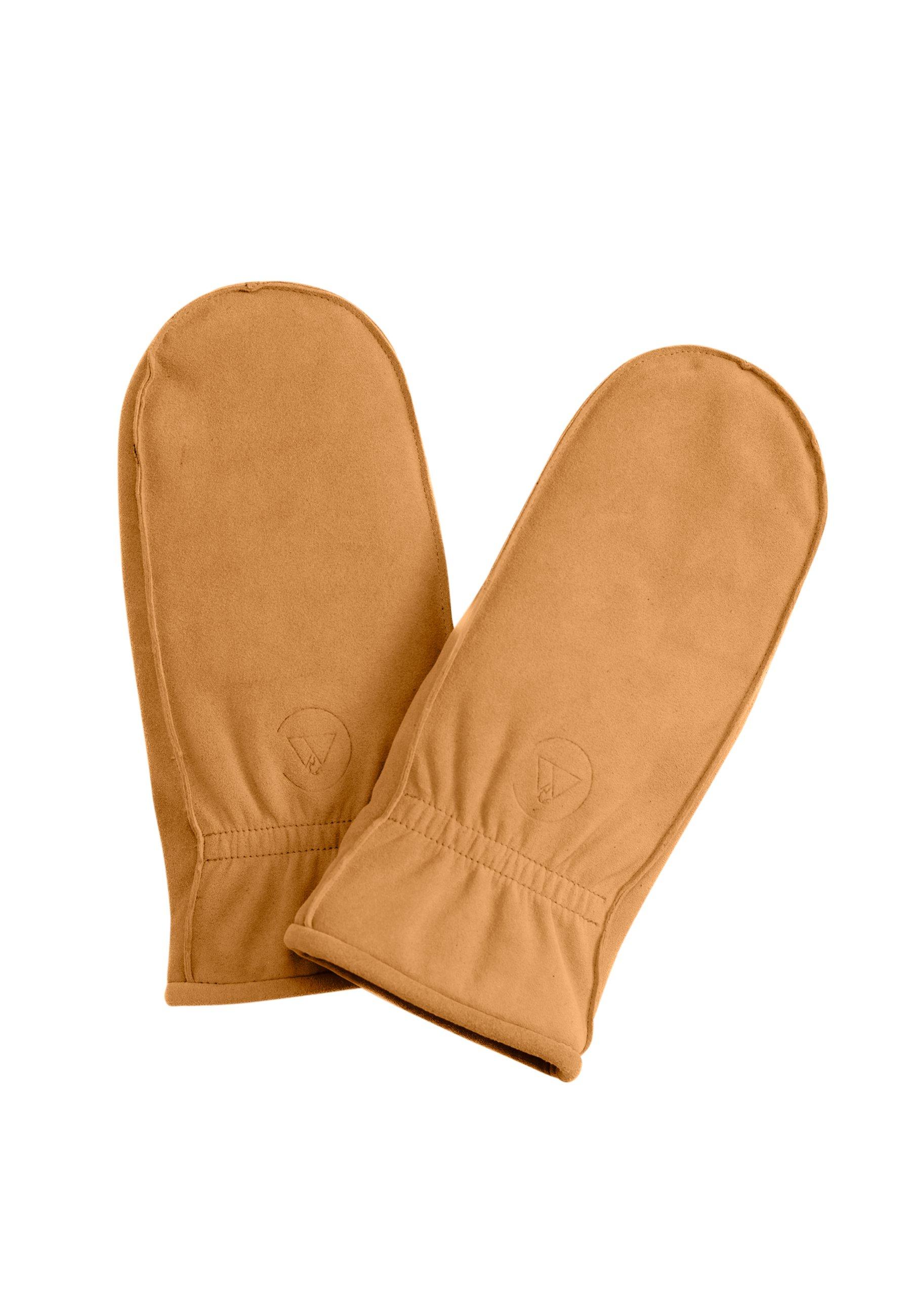 Image of Ziegen Wildlederfäustlinge Damen Zimt M